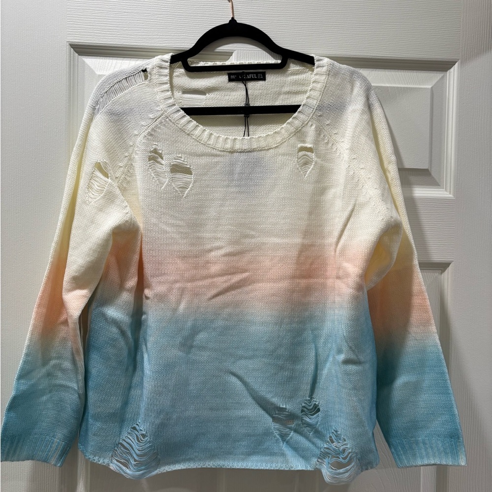 Gradient Blue and Cream Sweater